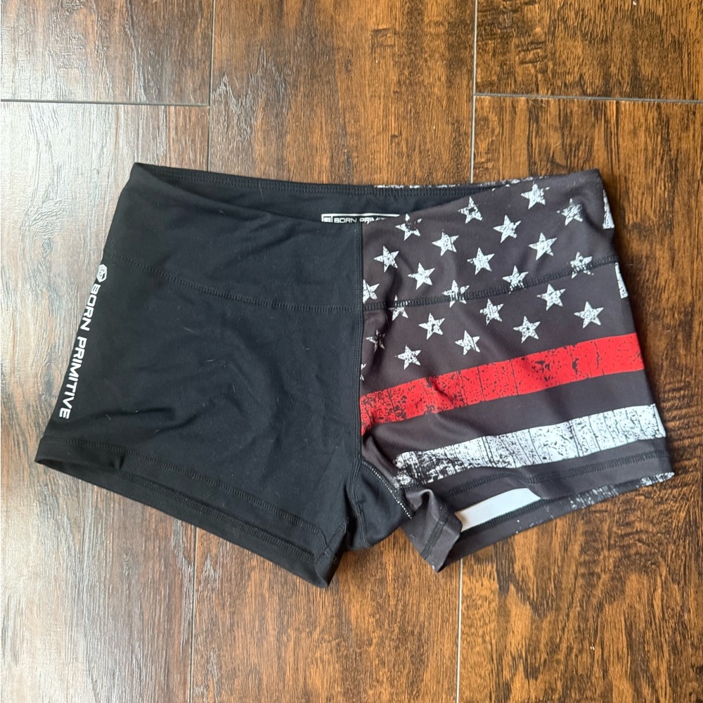 Born Primitive Black and Starry Flag Shorts